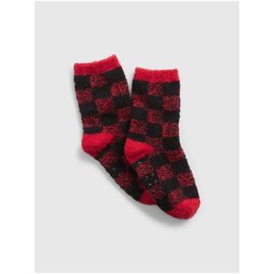 Červené dětské kostkované ponožky GAP obraz