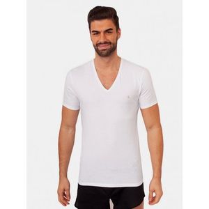 Sada dvou bílých pánských triček s véčkovým výstřihem Calvin Klein Jeans obraz