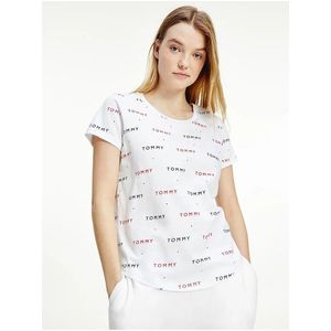 Bílé dámské vzorované tričko Tommy Hilfiger obraz