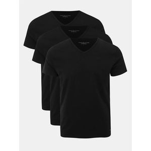 Sada tří pánských černých triček s véčkovým výstřihem Tommy Hilfiger obraz