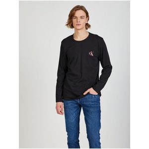 Černé pánské tričko s dlouhým rukávem Calvin Klein Jeans obraz