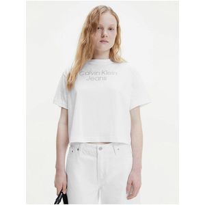 Bílé dámské tričko Calvin Klein Jeans obraz