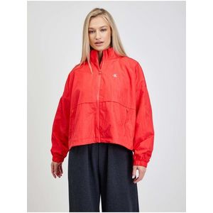 Červená dámská volná bunda s potiskem Calvin Klein Jeans obraz
