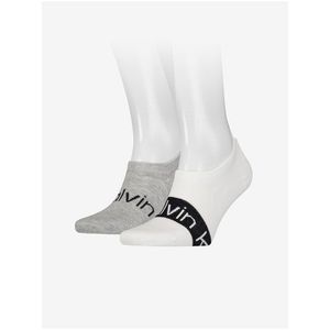 Sada dvou párů pánských ponožek v šedé a bílé barvě Calvin Klein Underwear obraz