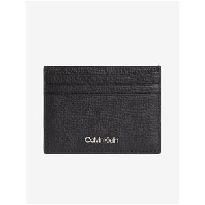 Černé kožené pouzdro na kreditní karty Calvin Klein obraz