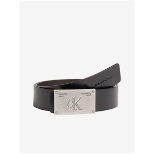 Černý pánský kožený pásek Calvin Klein Jeans obraz
