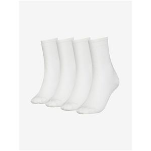 Sada čtyř párů bílých dámských ponožek Calvin Klein Underwear obraz