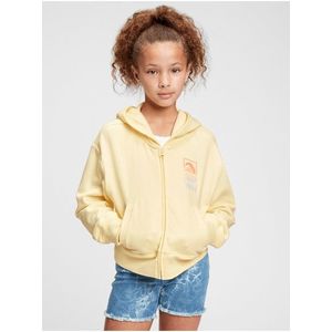 Žlutá holčičí dětská mikina GAP Logo hoodie obraz