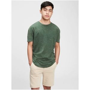 Zelené klučičí dětské tričko teen curved hem t-shirt GAP obraz