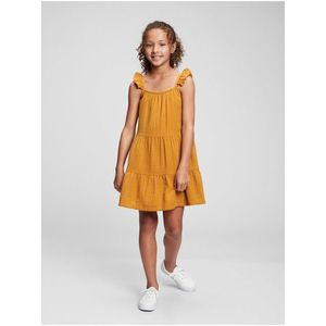 Žluté holčičí dětské šaty sleeveless tier dress GAP obraz
