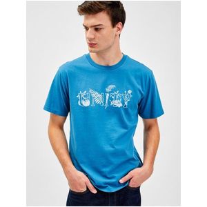 Modré pánské tričko z organické bavlny GAP × Ron Finley obraz