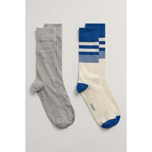 PONOŽKY GANT D2. STRIPE AND RIB SOCKS 2-PACK LAPIS BLUE obraz