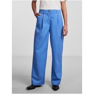 Modré dámské široké kalhoty Pieces Thelma obraz