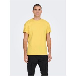 Žluté pánské basic tričko ONLY & SONS Fred obraz