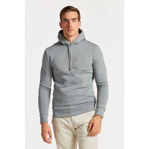 MIKINA GANT TONAL ARCHIVE SHIELD HOOD GREY MELANGE obraz