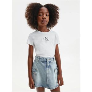 Bílé holčičí tričko Calvin Klein Jeans obraz