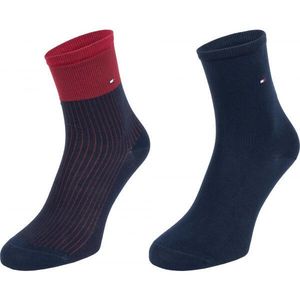Tommy Hilfiger WOMEN 2P TENCEL SHORT SOCK COLORBLOCK Dámské ponožky, tmavě modrá, velikost obraz