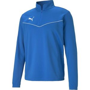 Puma TEAMRISE 1/4 ZIP TOP Pánská mikina se zipem, modrá, velikost obraz