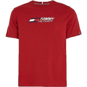 Tommy Hilfiger pánské červené tričko Logo obraz