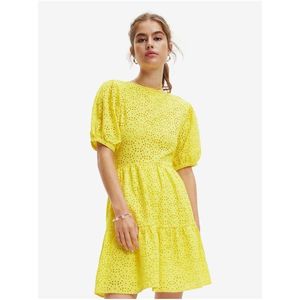 Žluté dámské vzorované šaty Desigual Limon obraz
