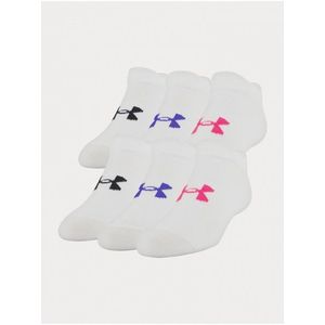 Sada šesti párů holčičích ponožek v bílé barvě Under Armour Essential obraz