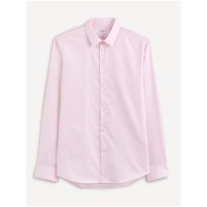 Světle růžová pánská slim fit košile Celio Narox obraz