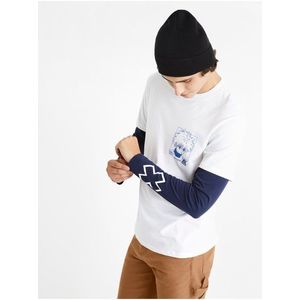 Modro-bílé pánské tričko Celio Hunter x Hunter obraz