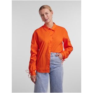 Oranžová dámská košile Pieces Brenna obraz