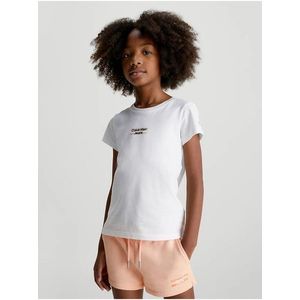 Bílé holčičí tričko Calvin Klein Jeans obraz