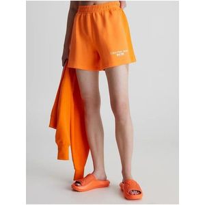 Oranžové dámské teplákové kraťasy Calvin Klein Jeans obraz