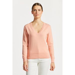 SVETR GANT LIGHT COTTON V-NECK GUAVA ORANGE obraz