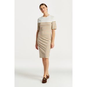 ŠATY GANT STRIPED SS T-SHIRT DRESS hnědá XL obraz