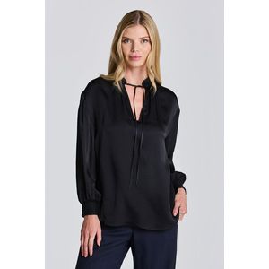 KOŠILE GANT D1. STAND COLLAR POP OVER BLOUSE EBONY BLACK obraz