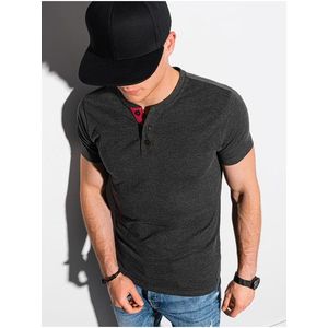 Černé pánské tričko bez potisku Ombre Clothing S1390 obraz