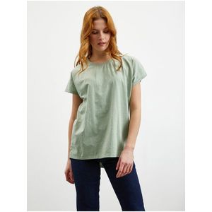 Světle zelené dámské volné prodloužené basic tričko ZOOT.lab Lonie obraz
