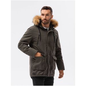 Khaki pánská zimní bunda Ombre Clothing C512 obraz