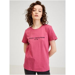 Růžové dámské tričko Tommy Hilfiger obraz