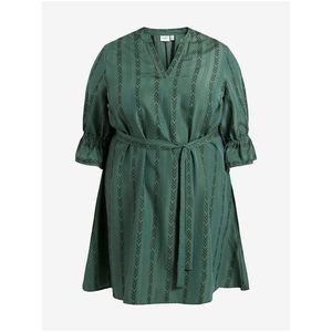 Tmavě zelené dámské vzorované šaty VILA Etna obraz