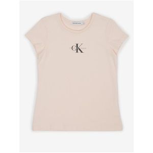 Světle růžové holčičí tričko Calvin Klein Jeans obraz