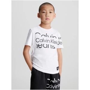 Bílé klučičí tričko s potiskem Calvin Klein Jeans obraz