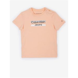 Oranžové holčičí tričko s potiskem Calvin Klein Jeans obraz