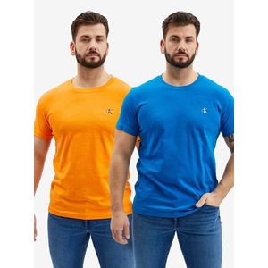 Sada dvou pánských triček v oranžové a modré barvě Calvin Klein Jeans obraz