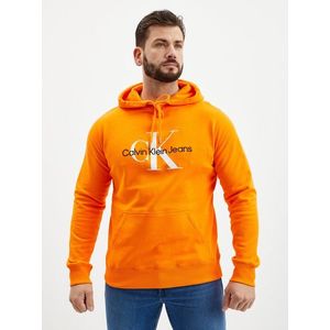 Oranžová pánská mikina s kapucí Calvin Klein Jeans obraz