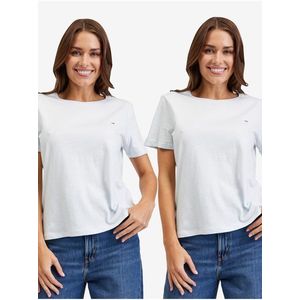 Sada dvou dámských triček v bílé a světle modré barvě Tommy Jeans obraz