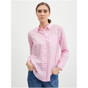 Světle růžová dámská kostkovaná košile ORSAY obraz