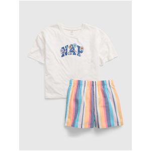 Modro-bílé holčičí pruhované pyžamo GAP obraz