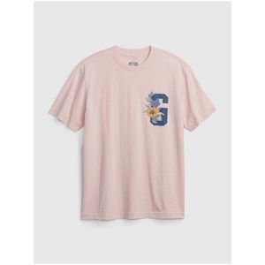 Světle růžové bavlněné pánské tričko GAP obraz