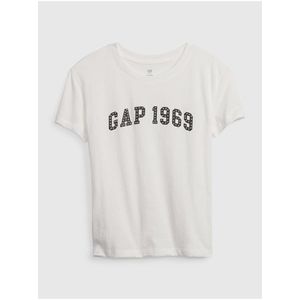 Bílé holčičí bavlněné tričko s logem GAP obraz