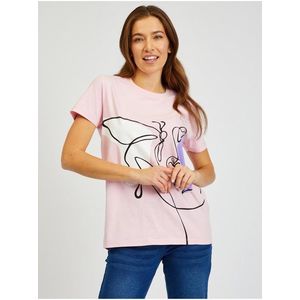 Růžové dámské tričko s potiskem SAM73 Musca obraz