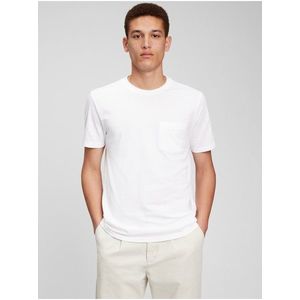 Bílé pánské basic tričko s kapsičkou GAP obraz